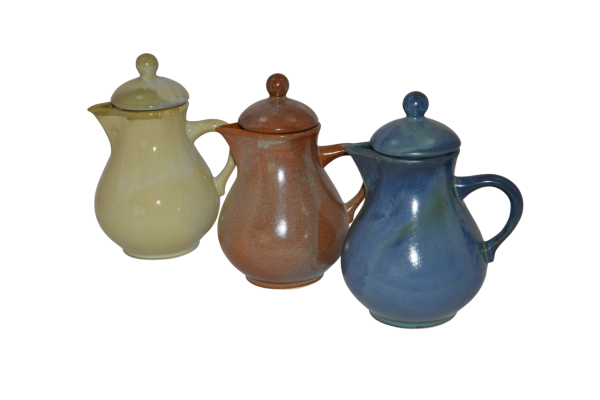 Kaffeekannen aus Keramik | Blaugrün, Braun und Perlmutt | Handarbeit