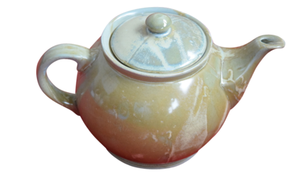 Teekannen aus Keramik | Balugrün, Braun und Perlmutt | Handarbeit