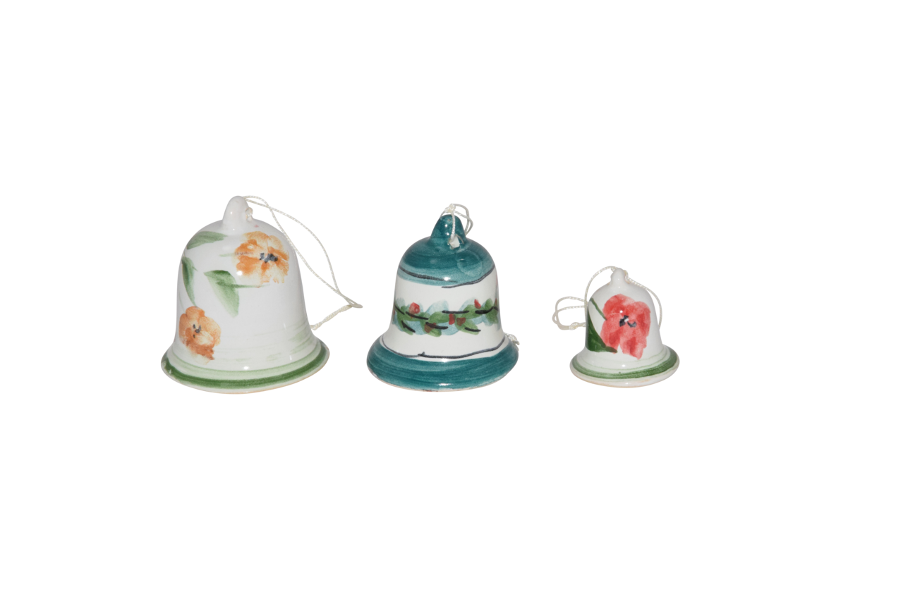 Weihnachts-Glocken aus Keramik | Handbemalt | Klein; 3cm