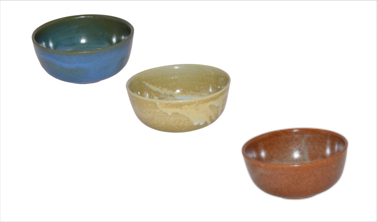  Teetassen aus Keramik | Blaugrün, Braun und Perlmutt | Handarbeit
